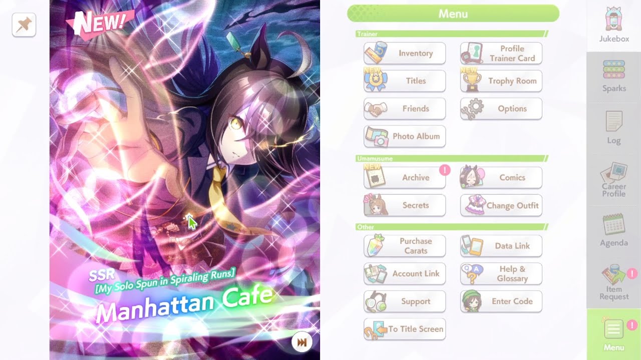 Getting Manhattan Cafe SSR Support Card.