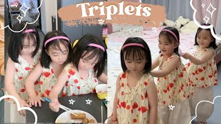 ثلاثة توائم صينيين The Cutest Chinese Triplets New Vlogchinese Triplets Sweatest Moments With Dad