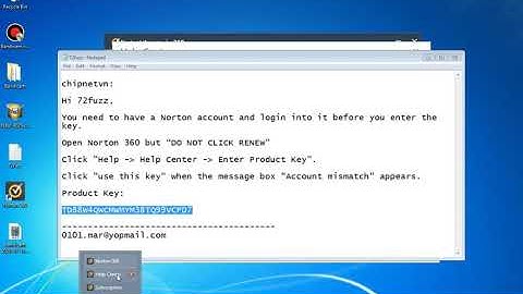 Norton 360 - Enter product key