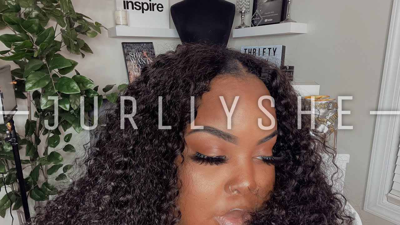 Jurllyshe Curly V-Part Wig Install & Review - YouTube.