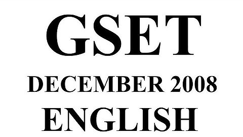 GSET, English, December 2008, Question paper With Answers, PYQP 