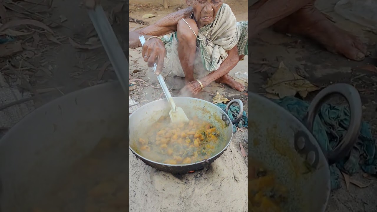 100 year old poor Grandma cooking GUGULI CURRY||the Village cooking