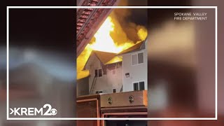 Two injured during overnight 3rd alarm apartment fire in Spokane Valley