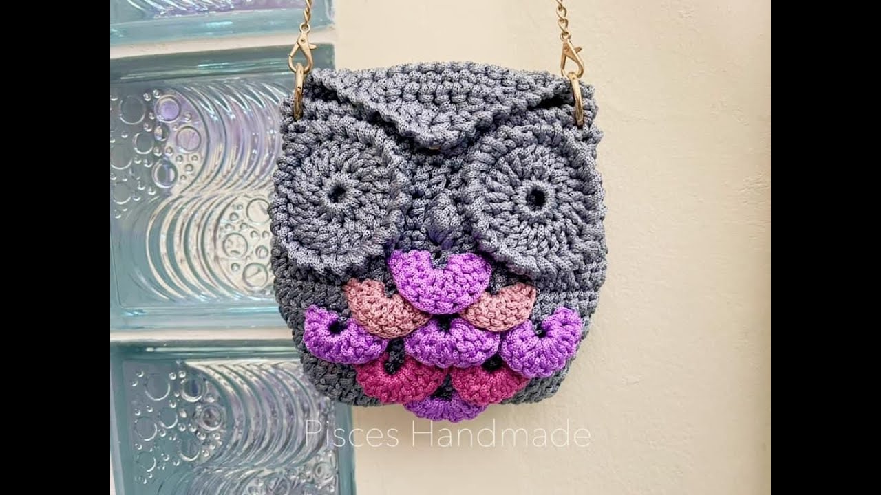 Free Crochet Kids Bags Pattern / Pink Owl And Cute Turtle / Skill Level Easy  - Womens ideas