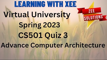 CS501 Quiz 3 Spring 2023  Virtual University of Pakistan