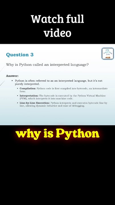 Why is Python called an interpreted language? | #python #interview # ...