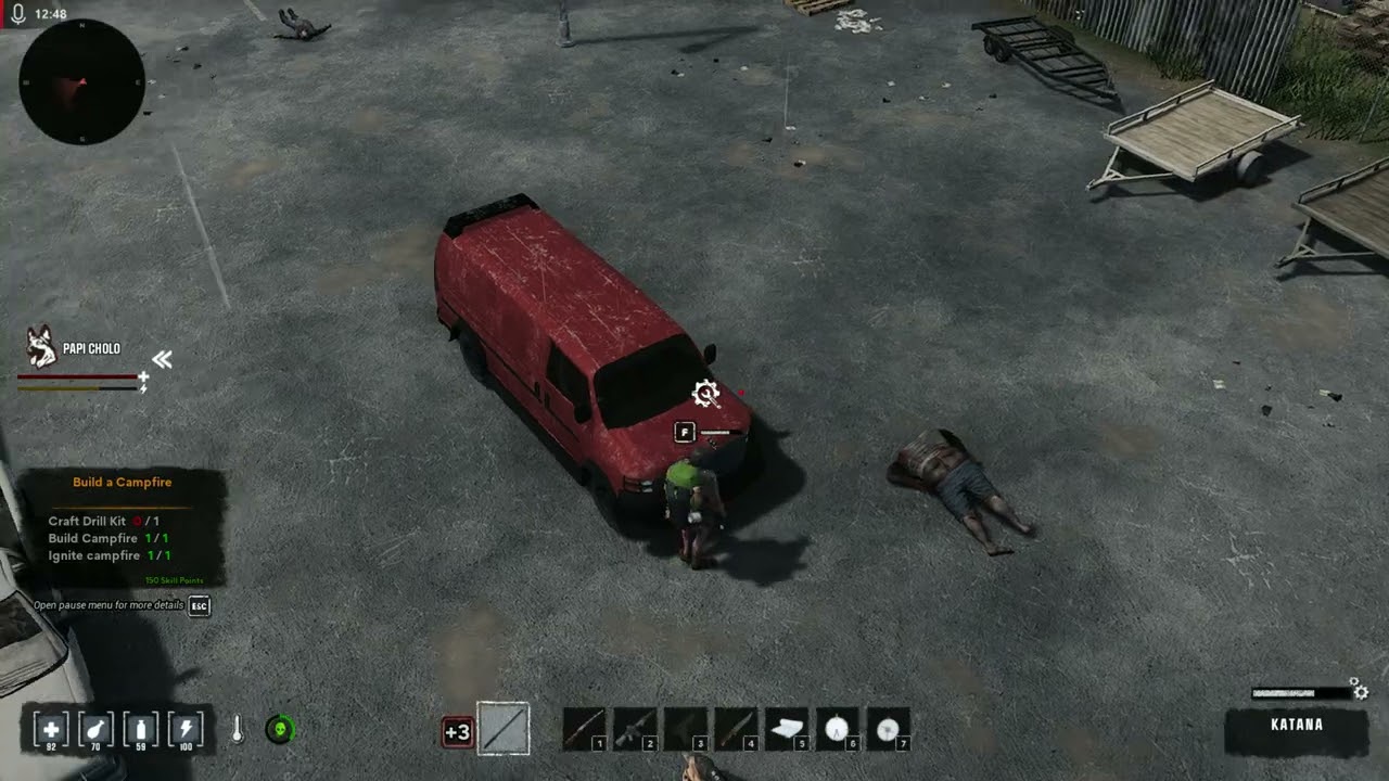 HumanitZ collecting car part.1