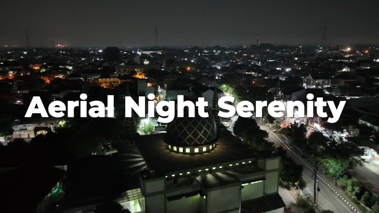 ASMR Drone Night Sky Over Indonesia | Beautiful Mosque at Night | Deep Visual Relaxation