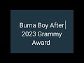 Burna boy Reaction After 2023 Grammy Award #burnaboy #lovedamini