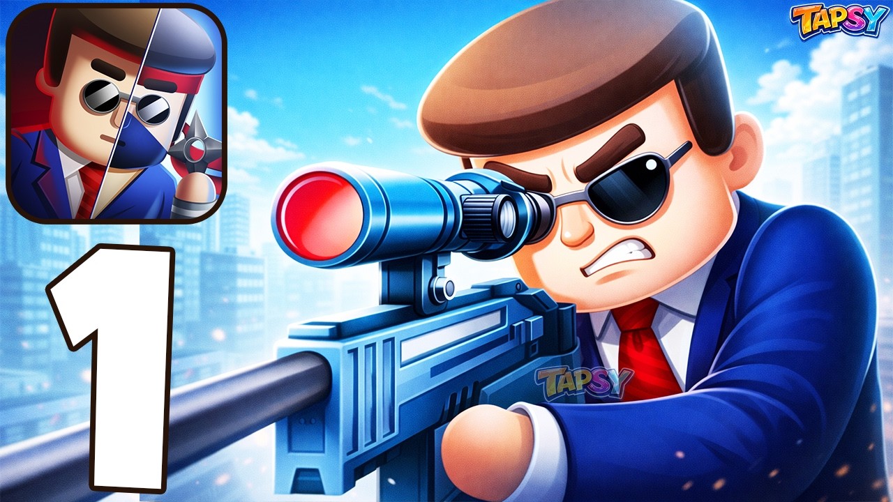 🔫Mr Bullet 3D Gameplay Walkthrough Part 1 – Epic Trick Shot Action (Android,iOS)