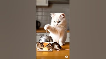 White Cat’s Trap Fails… Mice Eat Cheese & Escape! 🐭💨