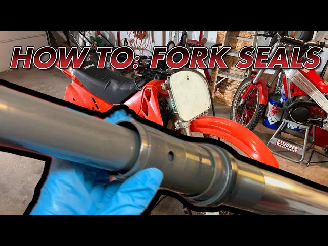 HOW TO REPLACE FORK SEALS in SINGLE CARTRIDGE FORK! 1990 CR125