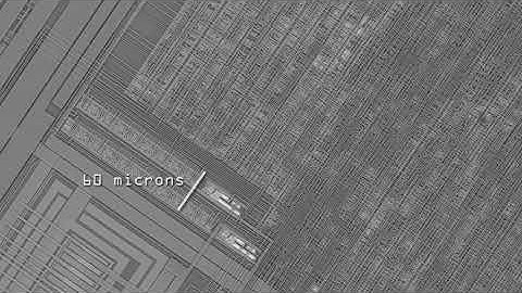 ZOOM DO MICROPROCESSADOR POR FORA E POR DENTRO COM MICROSCÓPIO
