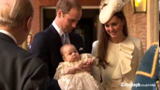 Prince George arrives for christening at St James's Palace