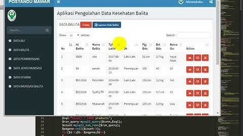 APLIKASI PENGOLAHAN DATA BALITA PADA POSYANDU FULL SOURCE CODE