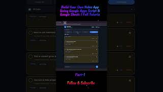 Full Build Your Own Notes App Using Google Apps Script & Google Sheets | Full Tutoria #googlesheets Update