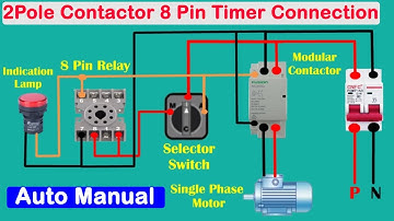 Modular Contactor Auto Manual Connection With 8 Pin Time Relay