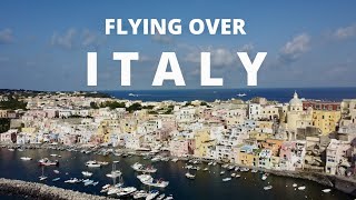 FLYING OVER ITALY - PROCIDA, POSITANO, CAPRI, LAVEZZI. Mediterranean Coast by Drone. Relaxing Music