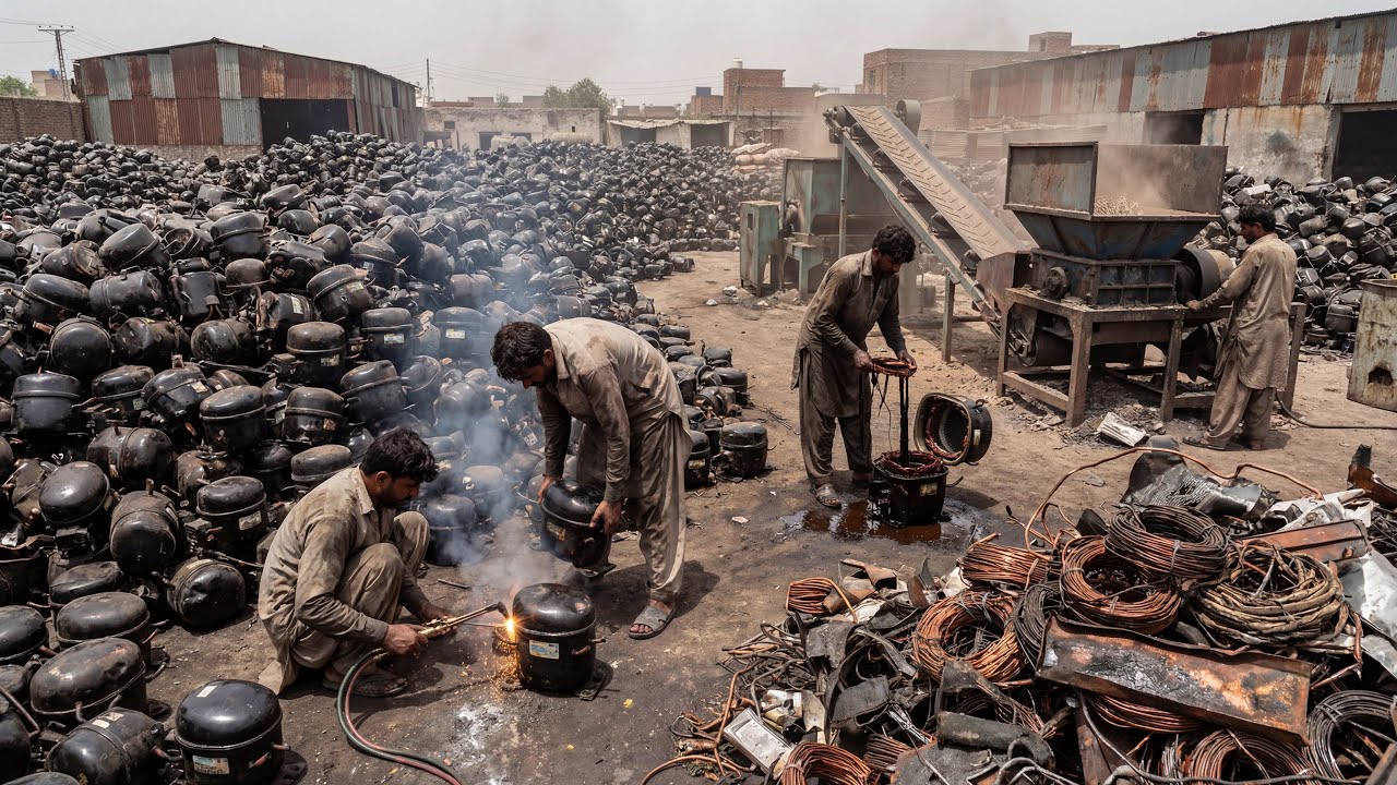 How Millions Tons AC Compressors Recycling and Washers Manufacturing | Waste Recycling