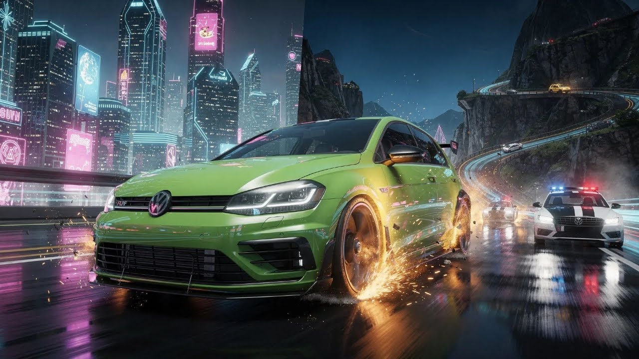 Need for Speed 💚🚦 Volkswagen Night Race 🌃⚡Adrenaline Rush on City Streets! iOS Android Gameplay 2025