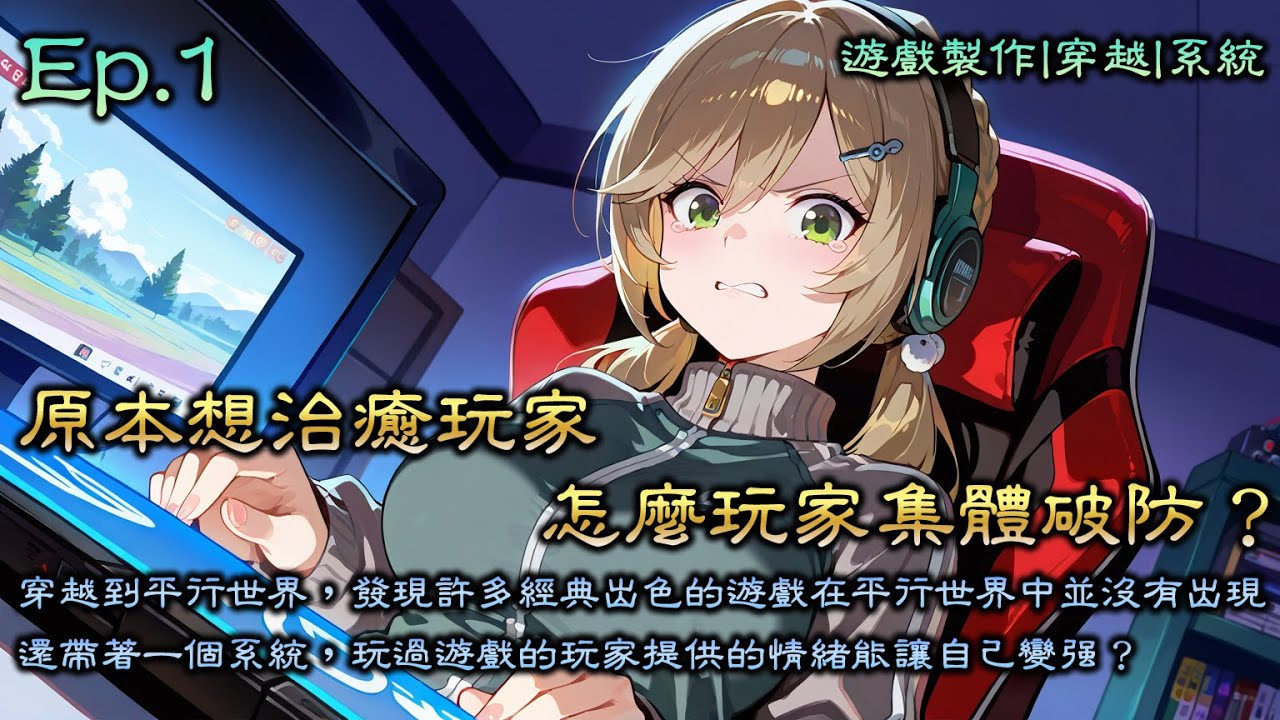原本想治癒玩家，怎麼玩家集體破防？》Ep1，穿越到平行世界，發現許多經典出色的遊戲在平行世界中並沒有出現。還帶著一個系統，玩過自己製作遊戲的玩家提供的開心、悲傷、興奮、恐懼、憤怒等情緒能讓自己變強？