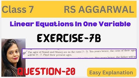 Linear Equations In One Variable Class 7 Ex 7b -Rs Aggarwal Chapter 7 Ex 7B Question 20 - CBSE