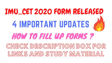 HOW TO FILL UP IMU_CET 2020 FORM 🤔 |  IMPORTANT UPDATES 🔥