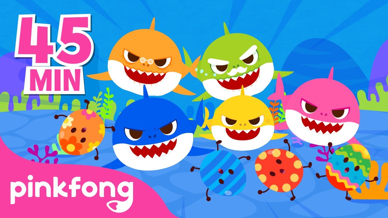 ⁣La Chasse aux Oeufs Colorés en Jouets Surprises avec Bébé Requin | Pinkfong ! Chansons pour Enfants