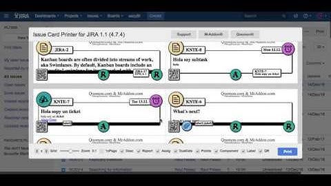QR Issue Card Printer for JIRA Software and JIRA Cloud By MrAddon