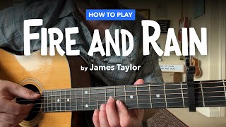 How to play FIRE AND RAIN by James Taylor (guitar lesson with tabs)