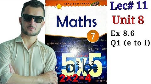 7th math unit 8 ex 8.6 Q1 (part e to i) afaq sun series