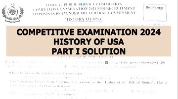 CSS 2024 Solved Past Paper | History of USA | US History | Past Paper MCQs | PMS PCS CCE | FPSC SPSC