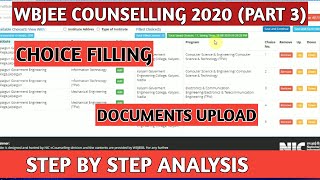 HOW TO GET TOP COLLEGES BY PROPER CHOICE FILLING? WBJEE COUNSELLING 2020-PART 3| DOCUMENT UPLOAD