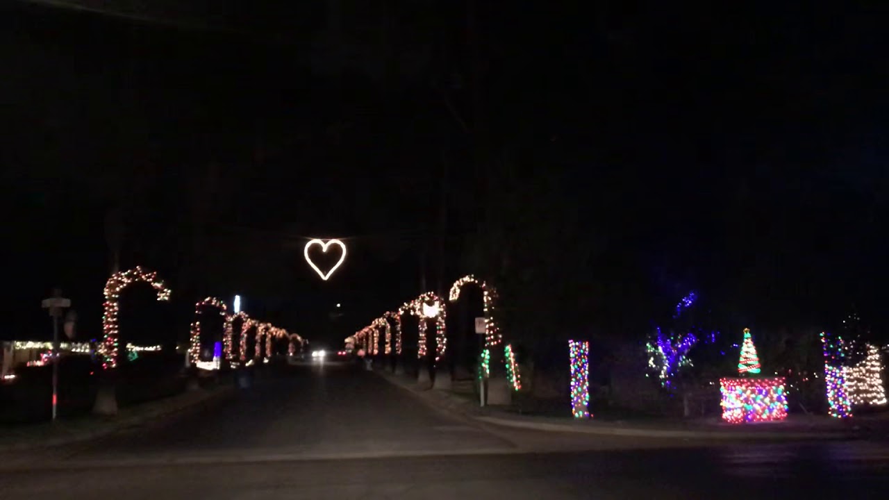 Christmas lights drive thru Candy Cane Lane (December