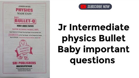 || jr Intermediate || physics || BABY BULLET || important questions