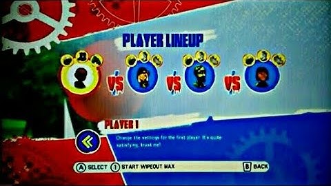 Wii Wipeout: Create & Crash G5, 2+2P local splitscreen Max mode, 1st 3 cources, funny practice play!