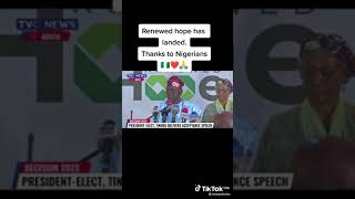 PRESIDENT ELECT- TINUBU ACCEPTANCE SPEECH