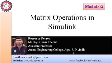 Matrix operations in Simulink