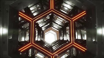 Orange Infinite Hexagon Loop |  Light, Copyright Free Video, Motion Graphics, Background Video
