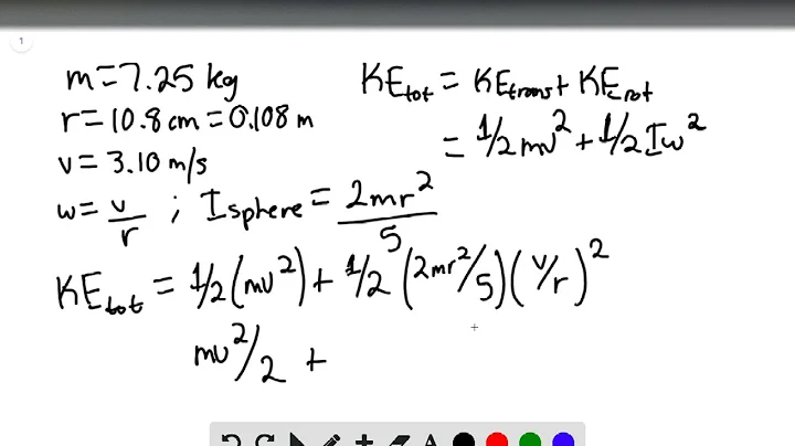 The total kinetic energy is the sum of the translational and rotational kinetic energies  since the