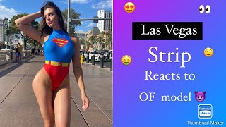 Las Vegas Reacts To OF Model (dressed like Superman FUNNY)