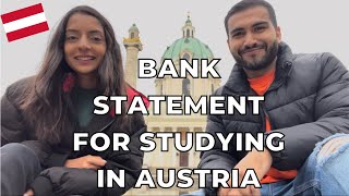 BANK STATEMENT FOR STUDYING IN AUSTRIA | Minimum amount, proof of funds