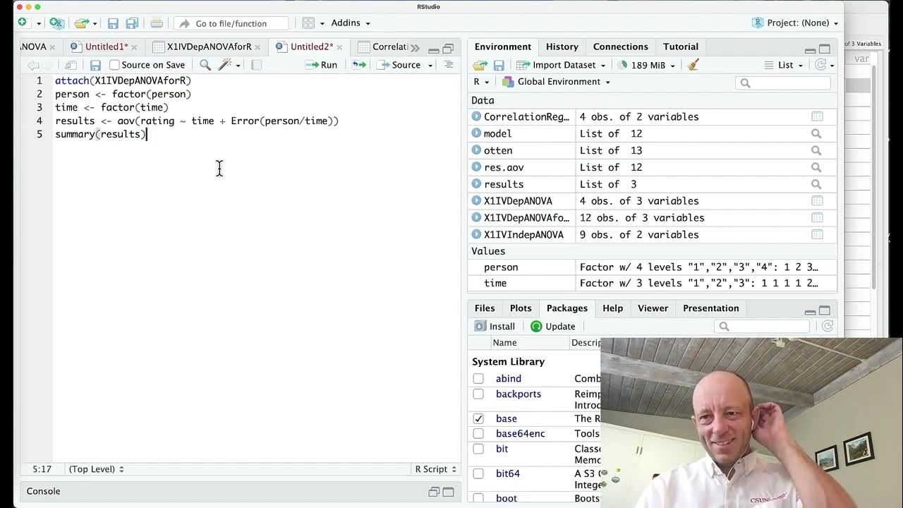 ANOVA: One IV, Dependent Samples in R - YouTube