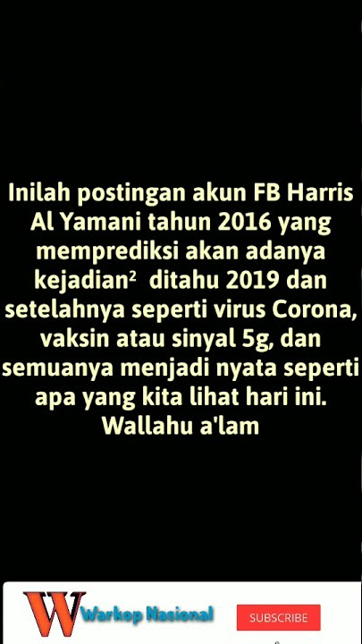 Viral... Tulisan fiksi Harris Al Yamani ditahun 2016 menjadi nyata