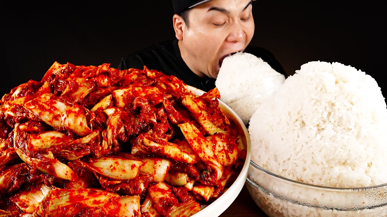 매운게 먹고싶어서 매운김치 한상에 흰쌀밥 먹방~!! Spicy kimchi, white rice