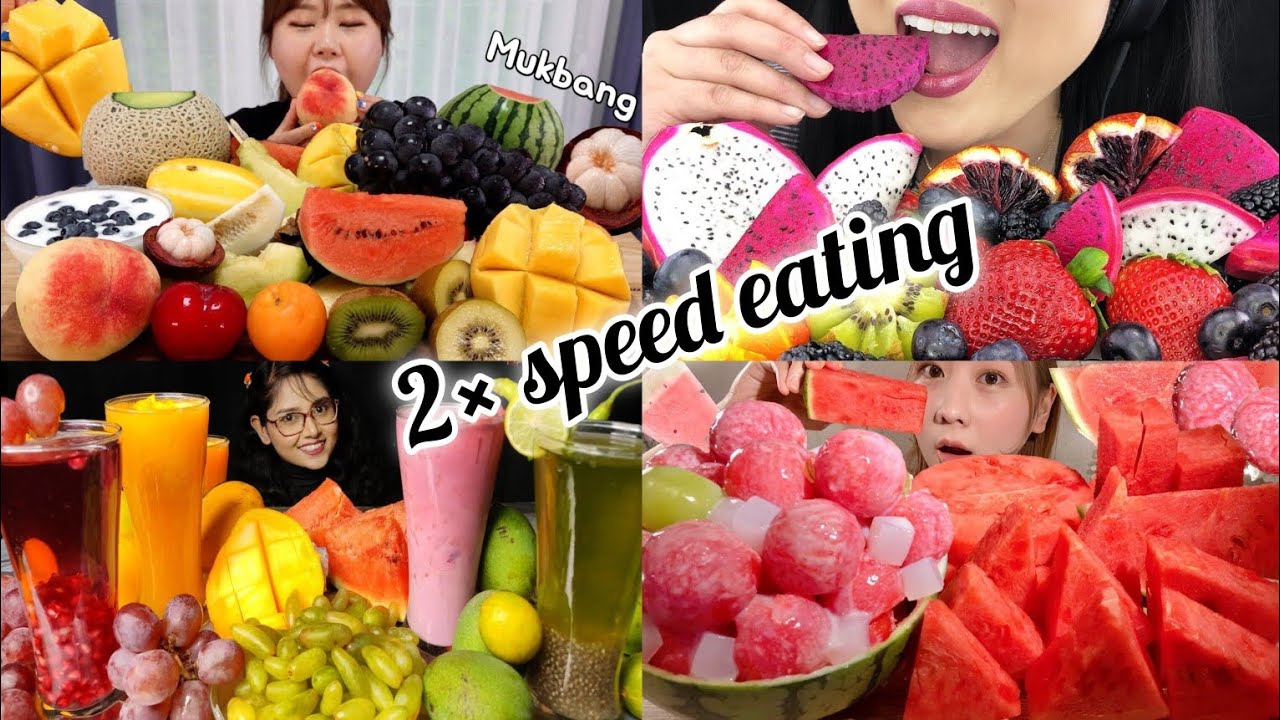 2X SPEED FRUIT MUKBANG 🍉 Insane Eating Sounds!👉