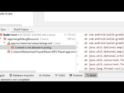 How to Fixed Content is not allowed in prolog.(Android studio)
