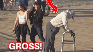 Bad Grandpa Farts On People At The Beach!