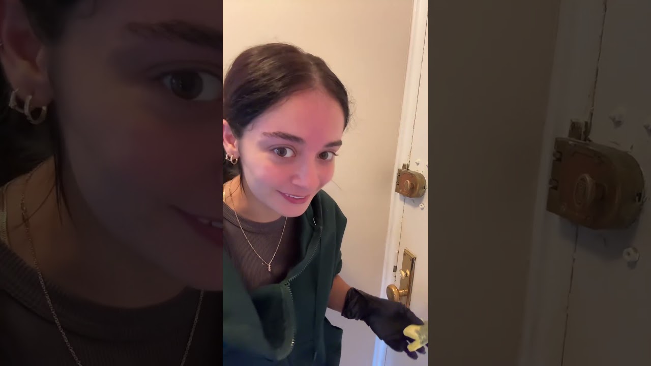 polishing my dirty deadbolt so it matches my peephole 🚨: 