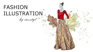 Autumnal fashion illustration